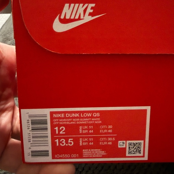 Nike Dunk Low QS Off Noir size 12 - Picture 7 of 7